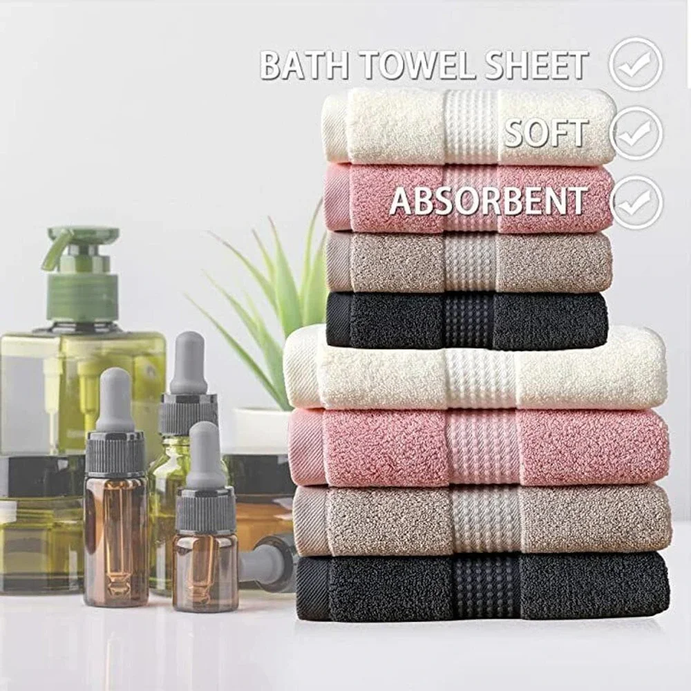 Bath Hand Towel Sets - 100% Cotton Premium Quality 1 Bath & 2 Hand Towels Set